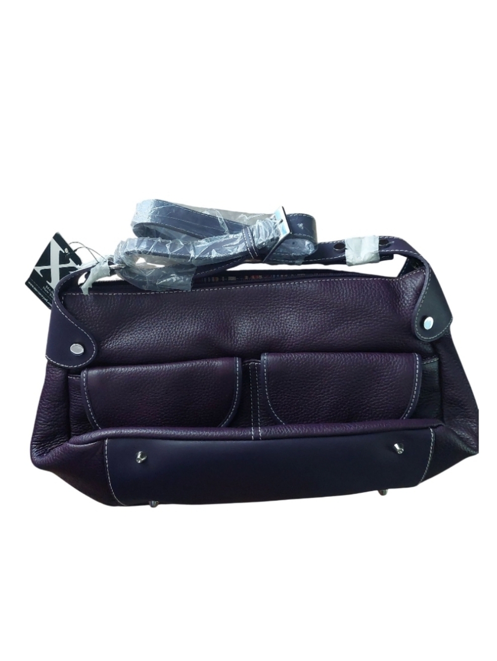 Maxx New York Plum Pebbled Leather Crossbody